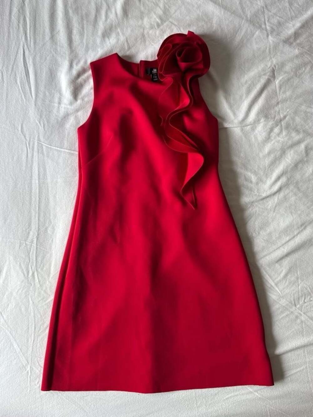 JW Jason Wu Red Sleeveless Ruffle Shoulder Mini Dress, Size PXS